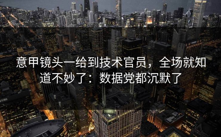 意甲镜头一给到技术官员，全场就知道不妙了：数据党都沉默了